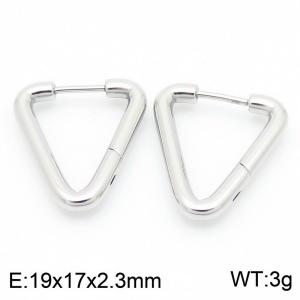 Stainless Steel Trigonal Geometric Earrings Gold Color - KE113997-KFC