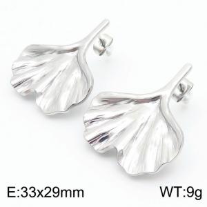 Women Stainless Steel Leaves Earrings - KE114122-KFC