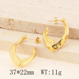 Fine Fashion Elegant 18K Gold Plated Stainless Steel Jewelry Vintage V Earrings For Party Women Earrings - KE114289-YX