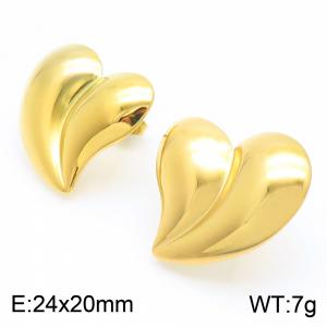 Stainless steel earrings, women's heart-shaped gold colored earrings, party jewelry - KE114290-KFC