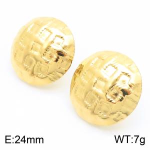 Stainless steel earrings, women's shield shaped earrings, party gold colored jewelry - KE114295-KFC