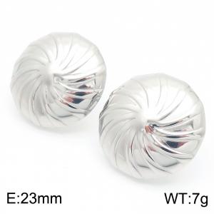 Stainless steel earrings, women's shield shaped earrings, party silver jewelry - KE114296-KFC