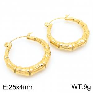 Stainless steel earrings, women's bamboo knot earrings, party jewelry - KE114297-KFC