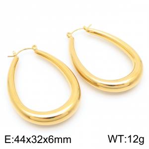 Stainless steel earrings, women's large C-shaped earrings, party jewelry - KE114298-KFC