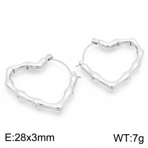 Stainless steel earrings, women's love bamboo shaped earrings, party jewelry - KE114299-KFC