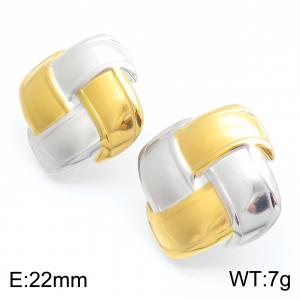 Stainless steel earrings, women's square combination shape earrings, party gold and silver color jewelry - KE114301-KFC