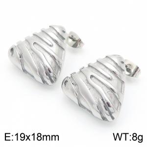 Stainless steel earrings, women's triangular pattern earrings, party silver jewelry - KE114302-KFC