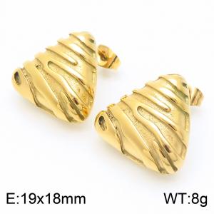 Stainless steel earrings, women's triangular pattern earrings, party gold colored jewelry - KE114303-KFC