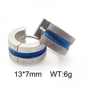 Stainless Steel Blue-plating Earring - KE114660-XY