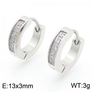 Stainless Steel Stone&Crystal Earring - KE118283-TGD
