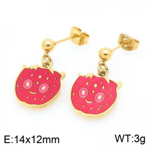 Creative Dangle Earrings For Women Gold Color Stainless Steel Jewelry - KE119442-Z