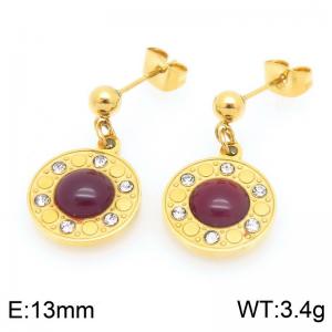 Creative Dangle Earrings For Women Gold Color Stainless Steel Jewelry - KE119443-Z