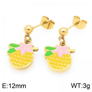 Creative Dangle Earrings For Women Gold Color Stainless Steel Jewelry - KE119449-Z