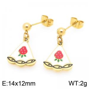 Creative Dangle Earrings For Women Gold Color Stainless Steel Jewelry - KE119451-Z