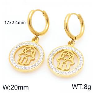 Stainless Steel Stone&Crystal Earring - KE120361-Z