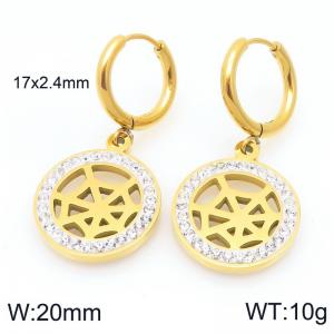 Stainless Steel Stone&Crystal Earring - KE120365-Z