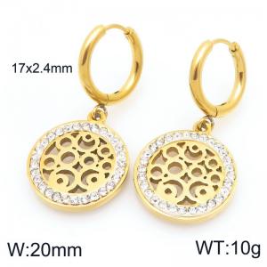 Stainless Steel Stone&Crystal Earring - KE120369-Z