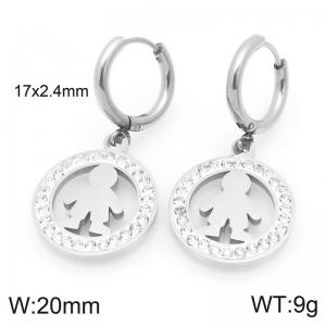 Stainless Steel Stone&Crystal Earring - KE120382-Z