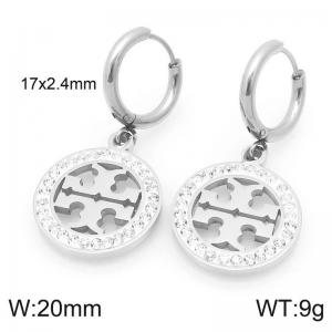 Stainless Steel Stone&Crystal Earring - KE120388-Z