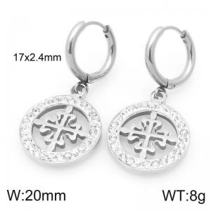 Stainless Steel Stone&Crystal Earring - KE120393-Z