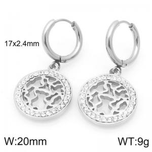 Stainless Steel Stone&Crystal Earring - KE120397-Z