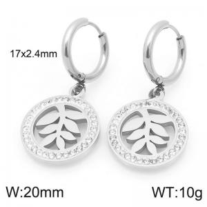 Stainless Steel Stone&Crystal Earring - KE120398-Z