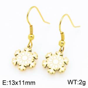 Stainless steel Christmas snowflake Dripping Oil earrings for ladies as Jewelry Gifts - KE121254-Z
