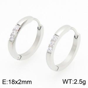Stainless Steel Stone&Crystal Earring - KE122492-WM