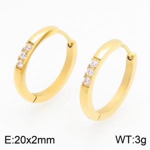 Stainless Steel Stone&Crystal Earring - KE122493-WM