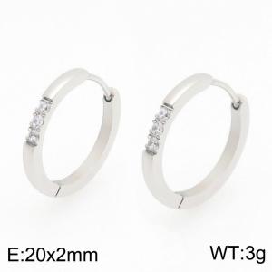 Stainless Steel Stone&Crystal Earring - KE122494-WM