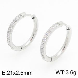 Stainless Steel Stone&Crystal Earring - KE122514-WM