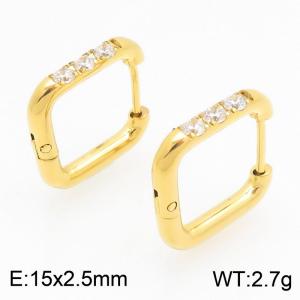 Stainless Steel Stone&Crystal Earring - KE122519-WM