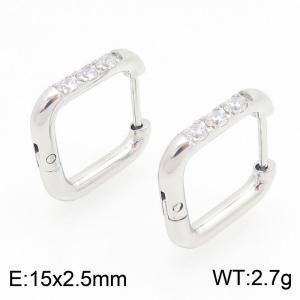 Stainless Steel Stone&Crystal Earring - KE122520-WM