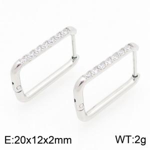 Stainless Steel Stone&Crystal Earring - KE122524-WM