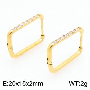 Stainless Steel Stone&Crystal Earring - KE122525-WM