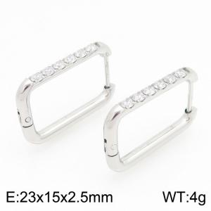 Stainless Steel Stone&Crystal Earring - KE122530-WM