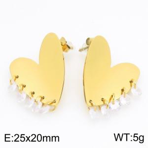 Stainless Steel Stone&Crystal Earring - KE122533-WM