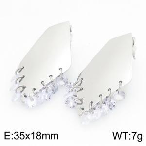 Stainless Steel Stone&Crystal Earring - KE122536-WM