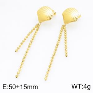 Stainless steel jewelry scallop shaped earrings - KE122889-KFC