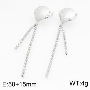 Stainless steel jewelry scallop shaped earrings - KE122891-KFC