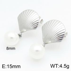 Stainless steel jewelry scallop shaped earrings - KE122917-KFC