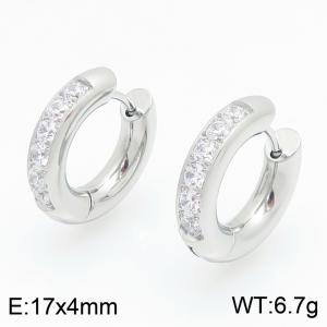 Stainless Steel Stone&Crystal Earring - KE123375-GC
