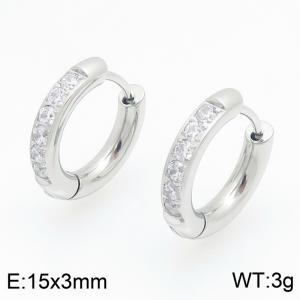 Stainless Steel Stone&Crystal Earring - KE123379-GC
