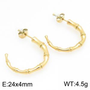 Stainless steel jewelry bamboo shaped earrings - KE123468-KFC
