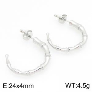Stainless steel jewelry bamboo shaped earrings - KE123469-KFC