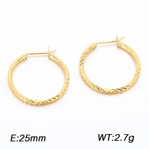 Fashionable stainless steel earrings with electroplated gold are suitable for daily wear - KE123978-GC
