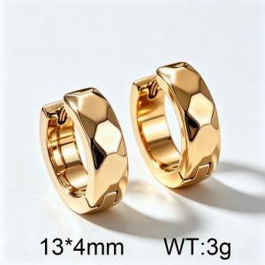 Minimalist 13*4mm Hammered Texture Gold Huggie Earrings Waterproof Stainless Steel Hypoallergenic Hoop Earrings for Unisex - KE134357-XY