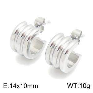 Triple Layer Chunky C Hoop Earrings for Women, Polished Stainless Steel Multi Band Open Huggie Earrings Minimalist Trend Jewelry Gift - KE134695-KFC
