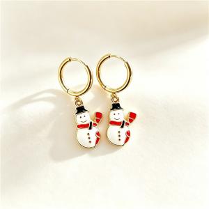 Stainless Steel Earrings with Christmas Elements Jewelry, Suitable for Daily Wear and Holiday Gifting - KE134948-SXSJ