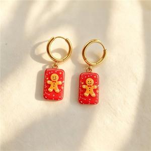 Stainless Steel Earrings with Christmas Elements Jewelry, Suitable for Daily Wear and Holiday Gifting - KE134957-SXSJ